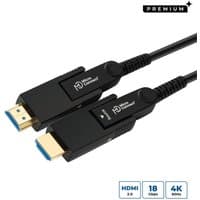 Black Microconnect HDMI cable 10m with gold-plated connectors, HDMI Type A, labeled "Premium" and "4K 60Hz".