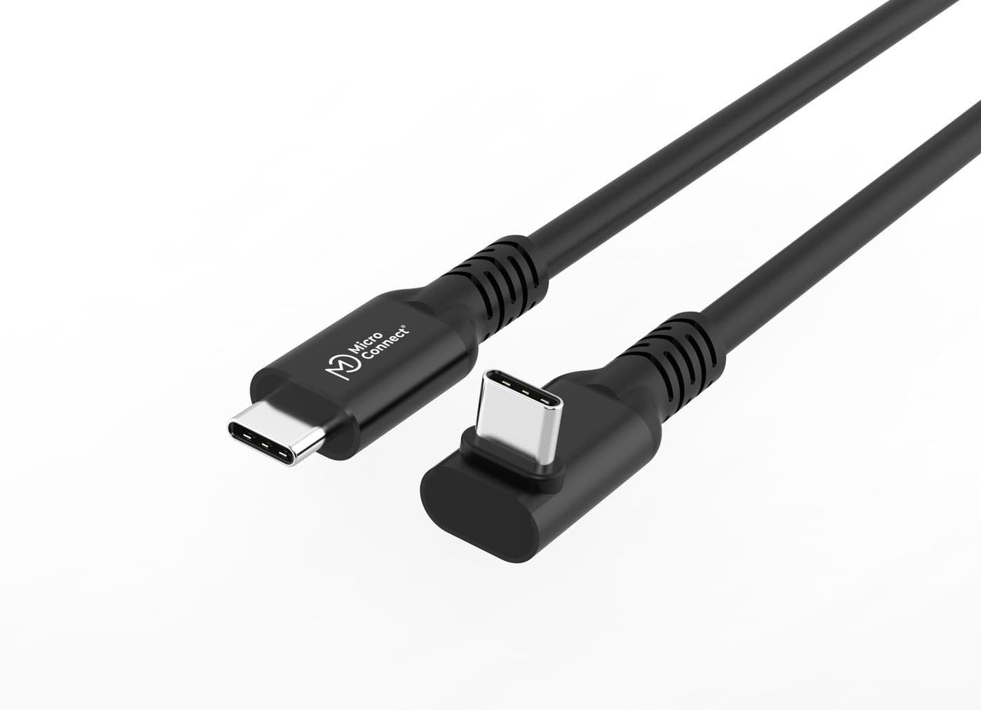 Black USB 3.2 Gen 2x2 cable with two USB-C connectors, featuring a sleek design and flexible material, measuring 1 meter in length.
