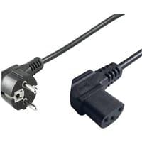 Black 3m Microconnect power cable with CEE7/7 plug and C13 coupler, angled connector design.