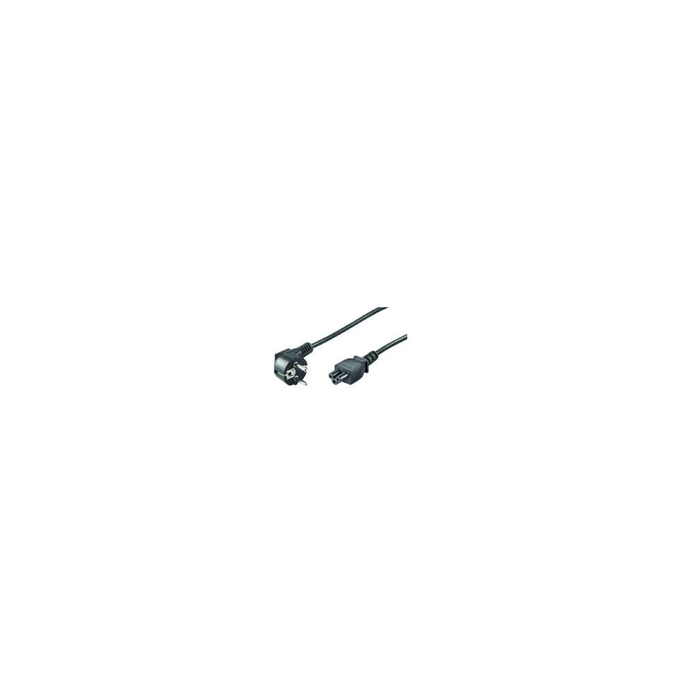Black 1.8-meter power cable featuring a CEE7/7 C5 coupler, designed for durable connectivity, with a flexible rubberized exterior for enhanced durability.