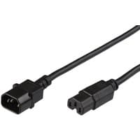 Black Microconnect power cable, 0.5 m, with C14 and C15 couplers, rectangular connectors.