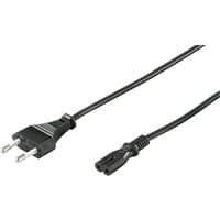 Black Microconnect 3m power cable with two-prong plug and C7 coupler connector.