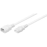 White 3m Microconnect power cable with C14 and C13 couplers, sleek design, durable connectors.