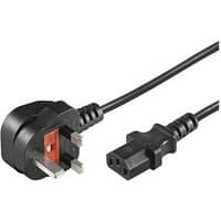 Black Microconnect power cable, 0.5m, with type G plug and C13 connector, featuring a durable design.