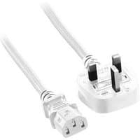 White Microconnect 2m power cable with type G plug and C13 connector