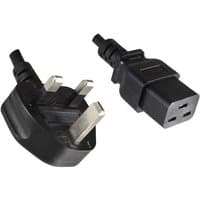 Black Microconnect 1.8m power cable with type G plug and C19 connector