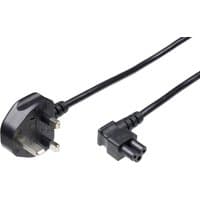 Black Microconnect power cable, 1.8m, with type G plug and C5 connector.