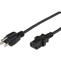 Black Microconnect 1m power cable with C13 coupler and Type B plug, featuring three-prong design and durable insulation.