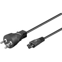 Black Microconnect PE120805 power cable, 0.5 m, with type K plug and C5 coupler.
