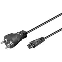 Black 1m Microconnect power cable with type K plug and C5 coupler