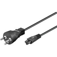 Black 1.8 m Microconnect power cable with C5 coupler and European plug.
