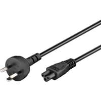 Black Microconnect power cable, 3m length, type K plug, C5 coupler, three-prong design.