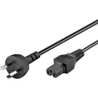 Black Microconnect 1.8 m power cable with C15 coupler and three-prong plug.