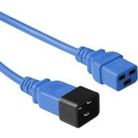 Blue 1.8m Microconnect power cable with C20 and C19 couplers
