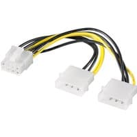 Microconnect internal power cable 0.15 m with white connectors and black and yellow wires.
