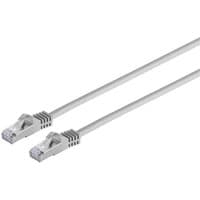 Grey Microconnect Cat7 S/FTP networking cable, 1.5m length, with clear RJ45 connectors.