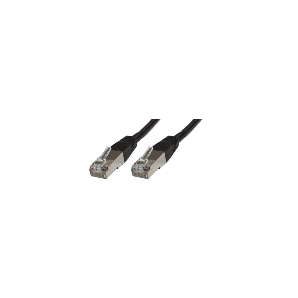 Black 0.15 m Cat6 S/FTP networking cable with metallic connectors on both ends, designed for high-speed data transmission.