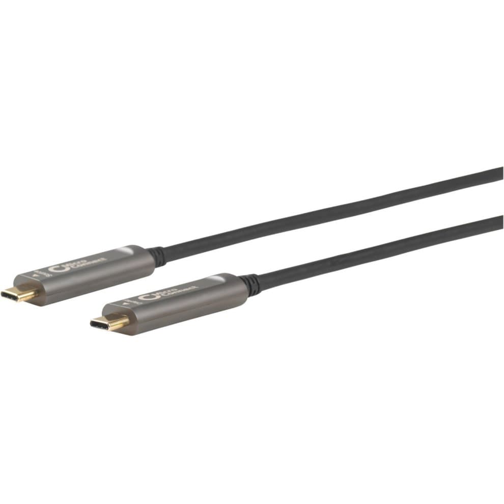 Black USB 3.2 Gen 1 cable featuring two metallic connectors, designed for high-speed data transfer, with a length of 10 meters and a durable, flexible design.