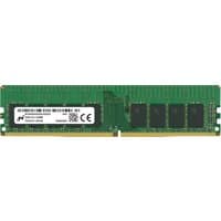 Green Micron DDR4 memory module, 16 GB, with black chips and white label, gold connector edge.