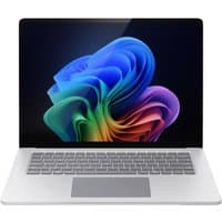 Silver Microsoft Surface Laptop 7 with 15-inch display, sleek design, and Windows 11 Pro interface on screen