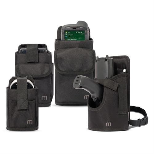 Black Mobilis 031002 mobile phone case made of durable fabric, featuring multiple pockets, a secure closure, and a sleek design for easy access and protection.