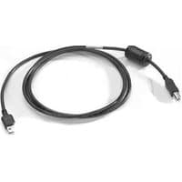 Black Motorola USB cable, 2.25m, with USB A and USB B connectors, coiled with a cylindrical ferrite bead.