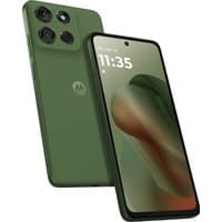 Green Motorola moto g56 5G smartphone with dual rear cameras and punch-hole front display, sleek design.