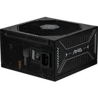 Black MSI MAG A1000GLS 1000W power supply unit with 24-pin ATX connector and vented casing design.