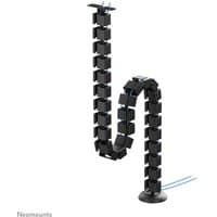 Black Neomounts cable spine with flexible segments, screw-mounted base, and universal design for cable management.