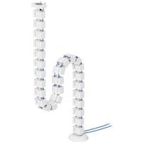 White Neomounts cable spine with magnetic fixture, flexible segmented design for universal cable management.