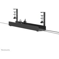 Black Neomounts cable tray with clamp-on design, featuring a sleek rectangular shape and universal fit.