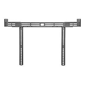 Neomounts AWL29-750BL1 videobar holder in black, made of sturdy metal, featuring adjustable mounting brackets for VESA compatibility and a maximum weight capacity of 10 kg.