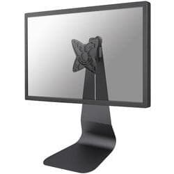 Neomounts FPMA-D850BLACK monitor stand in sleek black metal, designed for 10-27" screens, featuring a sturdy base and adjustable mount for optimal viewing angles.
