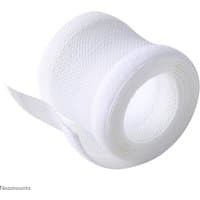 White Neomounts cable sock, textured fabric, rolled, designed for organizing 8-10 cables, universal fit.