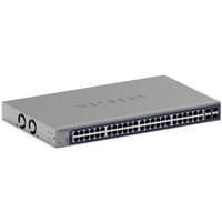 Gray NETGEAR GS752TXUP managed Ethernet switch with 48 ports and two cooling fans on the side.