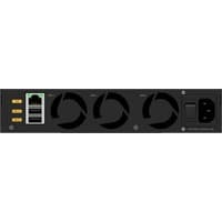 Black NETGEAR M4350-8X8F 1U managed switch with multiple Ethernet ports and cooling fans on the front panel.