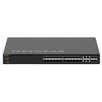 Black NETGEAR MSM4328F 1U managed L3 Ethernet switch with multiple ports and sleek design.