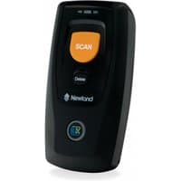 Black Newland BS80 Piranha II 2D handheld barcode reader with orange scan button and compact design