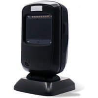 Black Newland FR40 Koi barcode reader with 1D/2D CMOS sensor, rectangular design, and sturdy base.