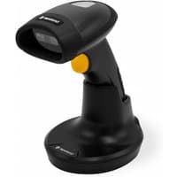 Black Newland HR15 Wahoo handheld 1D CCD barcode reader with yellow trigger and curved ergonomic design.