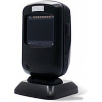 Black Newland NLS-FR4080-20 barcode reader with a rectangular scanning window on a sturdy base.
