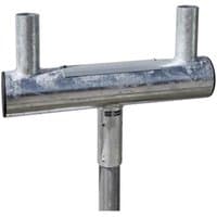 Metallic Next Green win moun 60mm with two vertical tubes and a cylindrical base, featuring a sleek, industrial design.