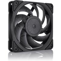 Black Noctua NF-A12X25 computer case fan, 12 cm, with seven curved blades and square frame.