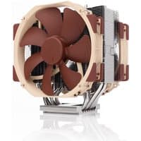 Beige and brown Noctua NH-U14S TR5-SP6 air cooler with large fan and heat sink fins.
