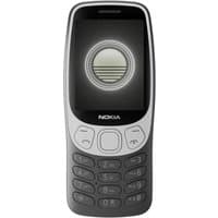 Nokia 3210 (2024) phone, Grunge Black, 2.4" screen, keypad, rounded edges, 4G VoLTE, 2MP camera, 64MB/128MB storage.