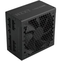 Black NZXT C850 Gold Core power supply unit with honeycomb vent and visible fan, 24-pin ATX connector.