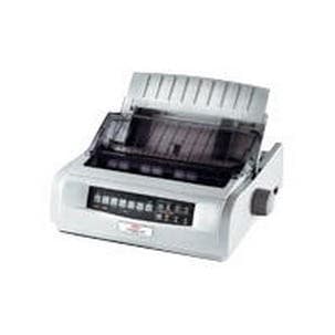 Gray dot matrix printer with a transparent cover, featuring a control panel with buttons and a digital display, designed for high-speed printing at 360 x 360 DPI and 473 CPS.