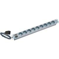 Grey ONLINE USV-Systeme surge protector with 9 AC outlets and rack-mount design.