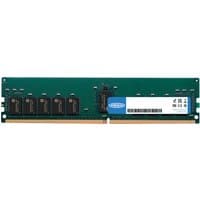 Green Origin Storage 32GB DDR5 RDIMM with black chips, white label, and gold connector edge.