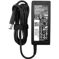 Black Dell 99H58 power adapter with coiled cable, detailed labeling, and cylindrical connector.